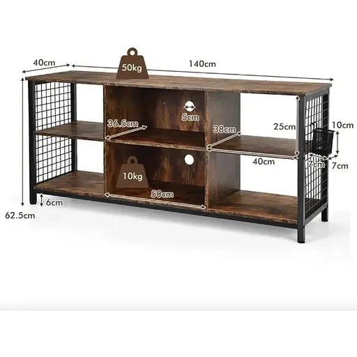 Тумба под ТВ Costway Ketrin в стиле Loft - фото 4