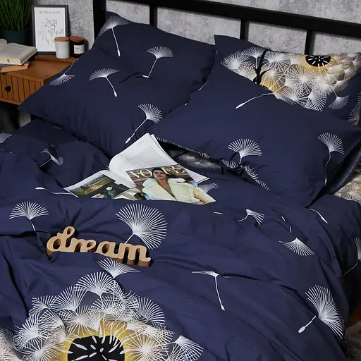 Комплект постельного белья Moon&Star Бязь Gold Люкс Dandelion Night Евро 200х220 наволочки 4х70х70 - фото 4