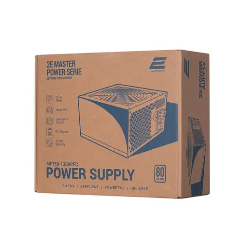 Блок живлення 2E MASTER POWER (750W), >80, 80+ White, 120mm, 1xMB 24pin(20+4), 1xCPU 8pin(4+4), 3xMolex, 5xSATA, (2E-MP750-120APFC) - фото 10