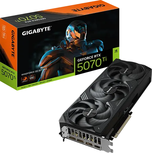 Відеокарта GeForce RTX 5070 Ti 16GB Gigabyte WindForce OC SFF (GV-N507TWF3OC-16GD)