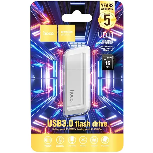 Флеш-накопитель Hoco UD11 USB3.0 - 16GB White - фото 2