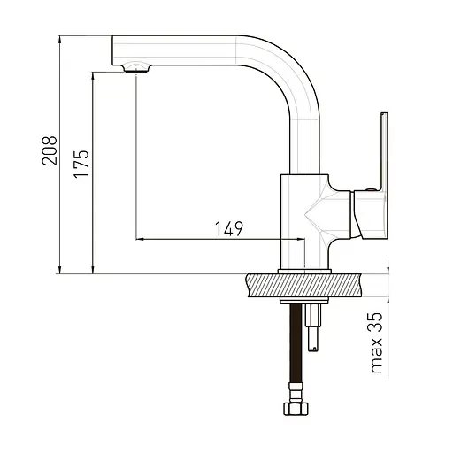 Змішувач для умивальника Volle Sota 35 мм de la noche 1538.010204 Чорний матовий - фото 2
