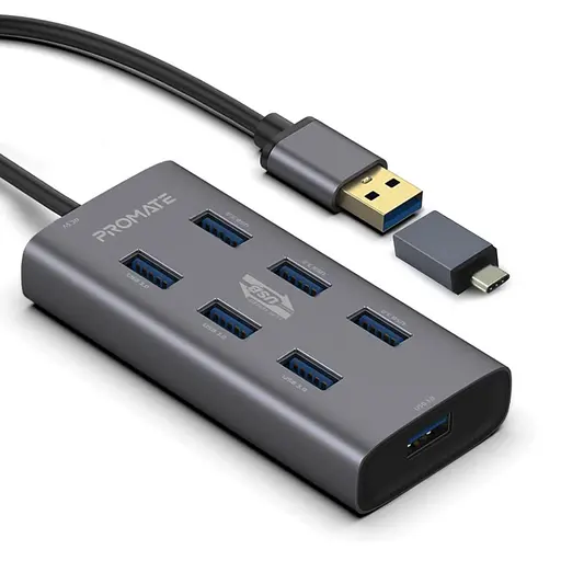 USB-Хаб Promate на 7 портів (ezhub-7.grey) - фото 1