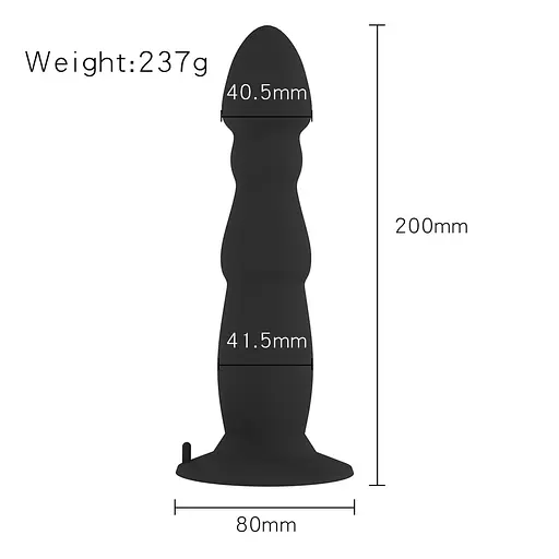 Стимулятор простати B-Series Power, 20 см (чорний) - фото 4