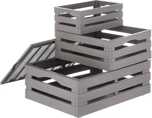 Набор ящиков для хранения Tina Tris серо-бежевый