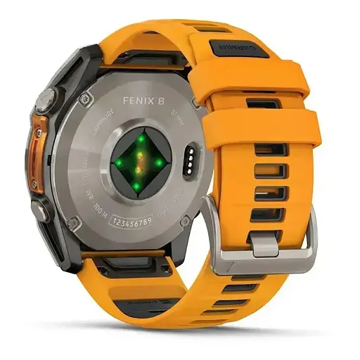Смарт-часы Garmin Fenix 8 51mm AMOLED Sapphire Graphite DLC Titanium with Spark Orange Silicone 010-02905-53 - фото 5