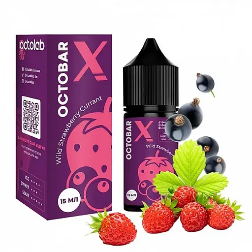 Набір компонентів для самозамісу сольової заправки Octobar X 30 мл Wild Strawberry Currant Суниця Смородина, 0-65 мг (17900) - фото 2