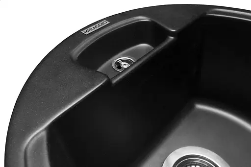 Кухонная мойка гранитная Miraggio Valencia black 442x442x202 00210907, Черный - фото 4