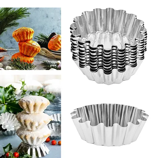 Формочки для випікання кошиків кексів і тарталеток важкі Ø верх 12, низ 8, висота 3.8 см (набір з 10 штук), Master Class 86948 - фото 1