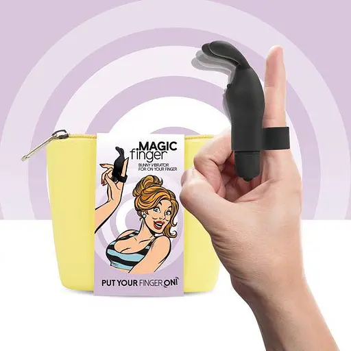 Вібратор на палець FeelzToys Magic Finger 10 см чорний - фото 2