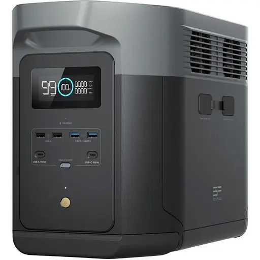 Портативная зарядная станция EcoFlow DELTA 2 Max (емкость 2048 Вт·ч), 3000 циклов, мощность 2400 Вт (пиковая 3100 Вт), 497*305*242 мм, вес 23 кг