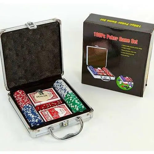 Настільна гра Johnshen Sports Покерний набір 100 фішок по 11,5 г без номіналу (алюмінієвий кейс) (59208) - фото 3