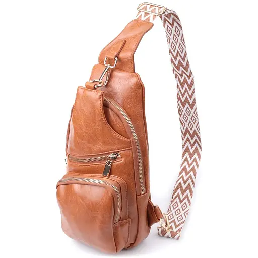 Женская слинг сумка Vintage через плечо из экокожи 16х30х8 см sum0026959 - фото 1