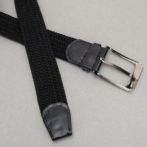 Ремінь гумка чоловічий PS-40044 (130 см) чорний плетений - фото 4