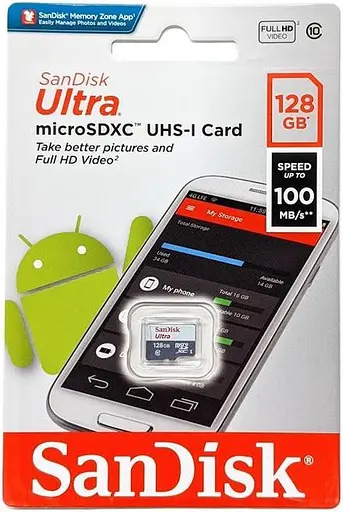 Карта памяти SanDisk MicroSDXC 128 GB Ultra UHS-1 card only SDSQUNR-128G-GN6MN - фото 4