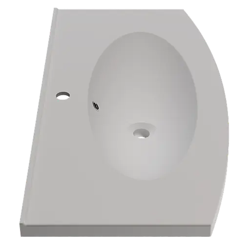 Раковина матова врізна Amidicon Montana 100 1000x510 з литого каменю MONTANA_100_MAT, Білий матовий - фото 3
