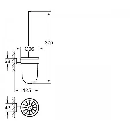 Йоржик для унітазу Grohe Essentials Cube 40513001, Хром - фото 2