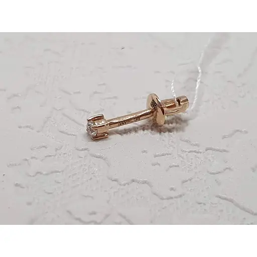 Золотая моносерьга-пуссета Вселенная с фианитом. 21711101.5 - фото 4