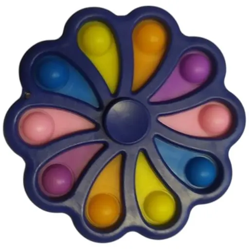Іграшка Симпл Дімпл різнокольоровий антистрес синій 10 пупирок спінер - фото 1