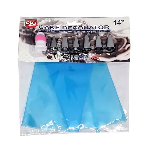 Мешок большой силиконовый многоразовый кондитерский с 6 насадками 35х21 см, Kitchen Master Голубой 82975 - фото 5