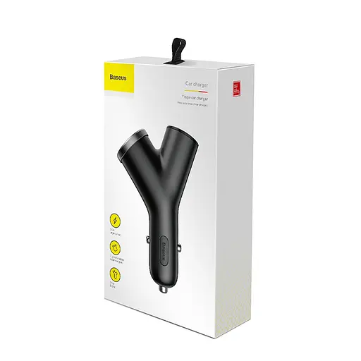 Адаптер автомобильный BASEUS cigarette lighter extended car charger 2 USB 40 W (CCALL-YX01) - фото 6