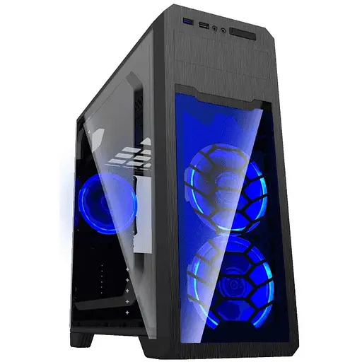 Корпус GameMax G563 Black, без БЖ, Midi Tower, ATX / Micro ATX / Mini ITX, 1хUSB 3.0, 2хUSB 2.0, 4x120 мм LED, 418х200х452 мм, 0.5 мм, 4.0 кг