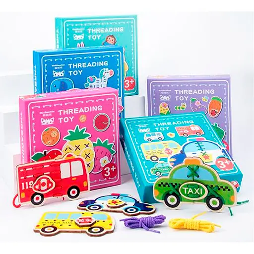 Дерев’яна іграшка Шнурівка, 20x20x4.5 см (В асортименті) - фото 2