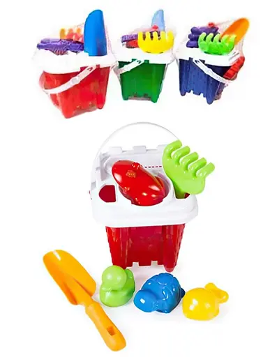 Набор детский Ведро №5 + лопата, грабли, водные обитатели Бамсик, 1265 - фото 2