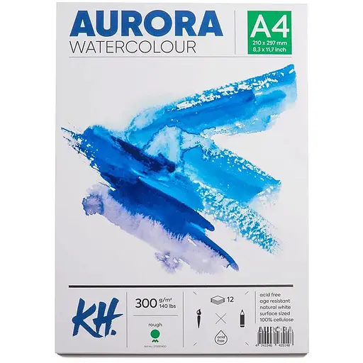 Альбом для акварели Watercolour А4 300г/м2 12 л Rough крупное зерно Aurora