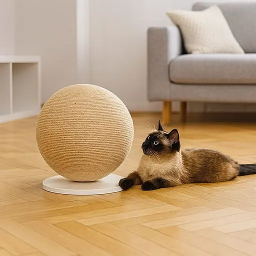 Дряпка Trixie для котів М'яч МДФ/джут бежева 29х31 см [CD] - фото 4