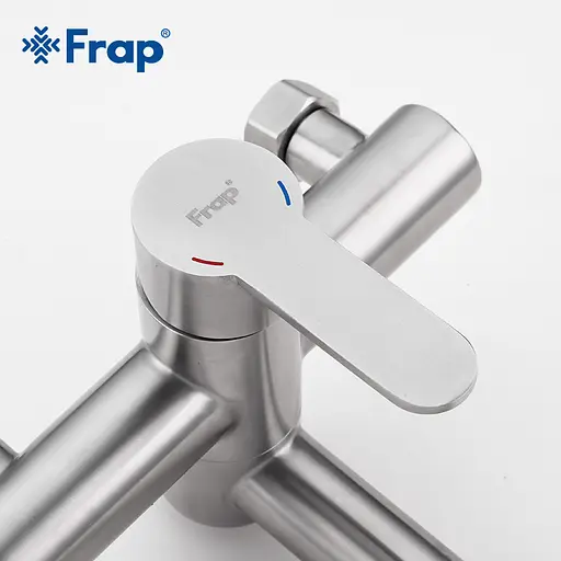 F32801(H801) Змішувач для ванни короткий гусак гайка Ø35 Frap 1/8 Нержавіюча сталь - фото 3