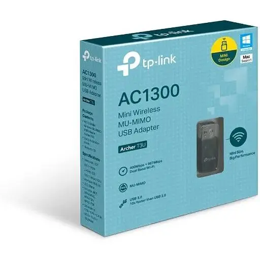 WiFi-адаптер TP-Link Archer T3U AC1300 USB3.0 MU-MIMO mini - фото 2