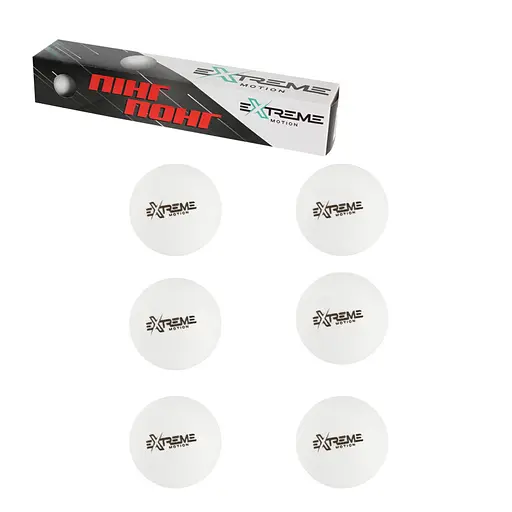 М'ячі для настільного тенісу Bambi TT24183(White) 40 мм, 6 шт - фото 1