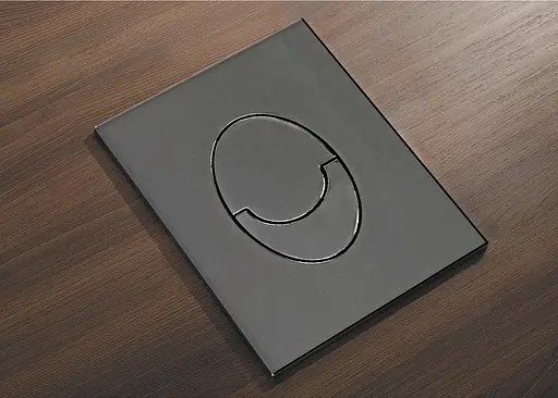 Панель змиву пластикова Koer KT-0606-07 157x198x3mm, кнопка закруглена графіт KR5712, Графит - фото 2