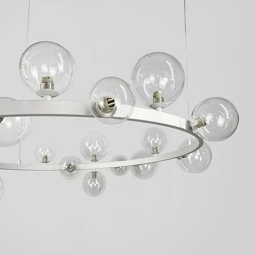 Кольцевая люстра с 24 прозрачными плафонами в белом корпусе Ø 120 см | Line F | Ст. AT32/24R WT+CL - фото 4