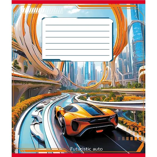 Зошит учнівський "Авто майбутнього" Leader 018-530292K-3 в клітинку, 18 аркушів - фото 1