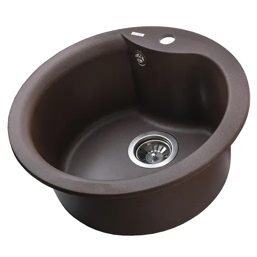 Гранитная мойка Globus Lux Orta коричневый 485мм-А0006 000006837, Коричневый - фото 4