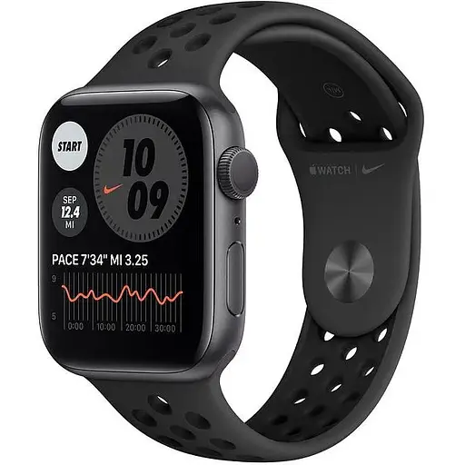 Смарт-часы Apple Watch Nike Series 6 GPS 44mm Space Gray Aluminum Case w. Anthracite/Black Nike Sport B. (MG173)
