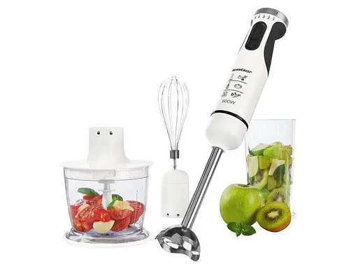 Блендер погружной 3 в 1 SILVER CREST 600W (блендер, миксер, чопер) white - фото 2