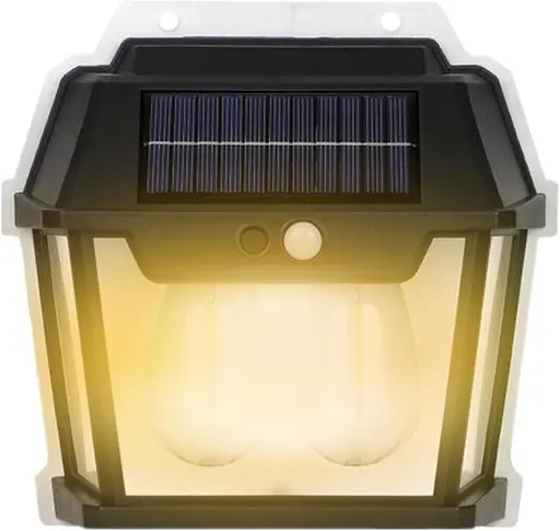 Мощный настенный солнечный светильник с датчиком движения Solar HW-999-2 аккумуляторный уличный фонарь Черный - фото 3