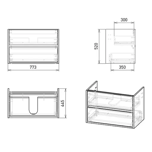 Тумба з умивальником Volle Teo 80 см бетон 15-88-81C - фото 4