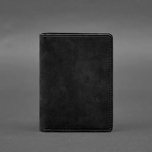 Кожаная обложка-органайзер для документов 6.1 черный Crazy Horse - фото 8