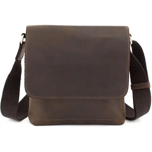 Чоловіча шкіряна сумка через плече GRANDE PELLE 22х22х5.5 см sum0025929 - фото 6