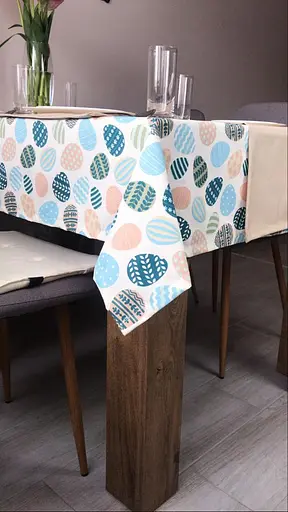 Водоотталкивающая Скатерть Пасхальная крашенка (голубая) 220х140 см (+ 4 салфетки 30х40) - фото 5