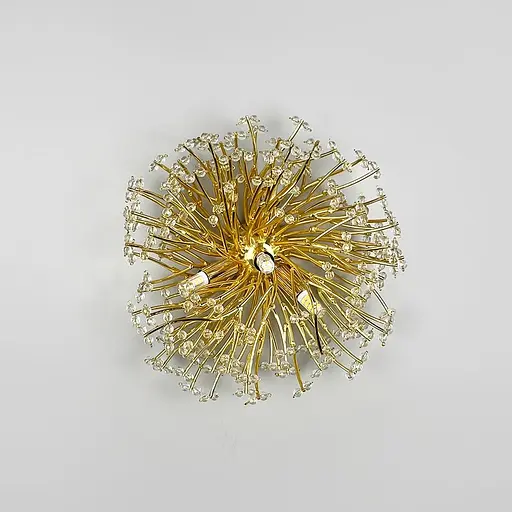 Кругле флористичне золоте бра у вигляді квітки Ø 30 см Line F Арт. WB5064-350-4P - фото 6