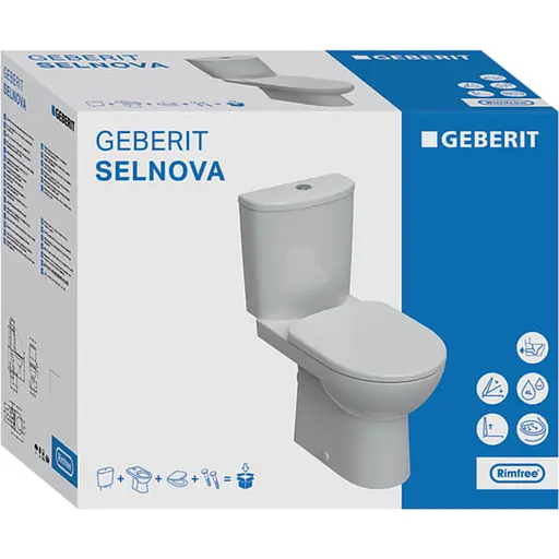 Унитаз-компакт Geberit Selnova Rimfree 501.753.00.1 с сидением Soft Close, Белый - фото 2