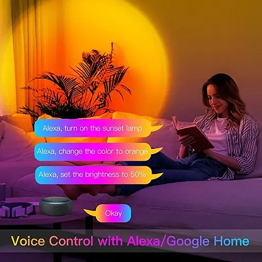 Panamalar смарт Wi-Fi 6-колірна проекційна лампа світильник заходу світанку сонця - фото 3