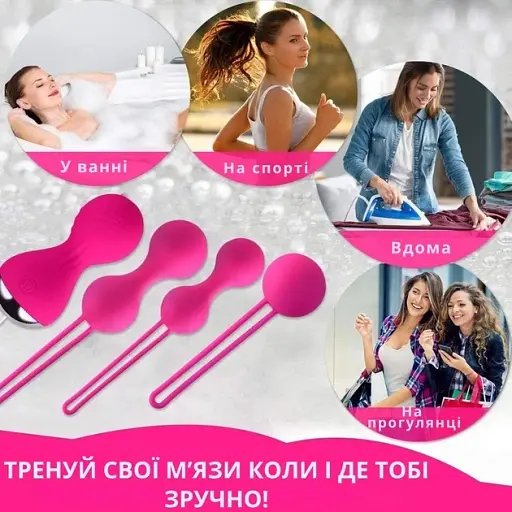 Набір вагінальних кульок I'MCUM Kegel Secret System Рожеві 3 шт (IM-KGE203) - фото 2