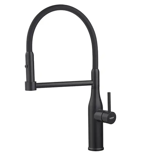 Змішувач для кухні Koer KI-70005-05 із чорним силіконовим виливом KR5005 Чорний матовий - фото 1