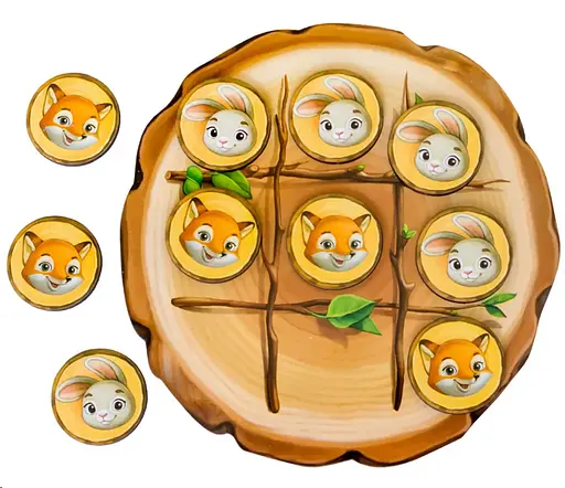 Хрестики-нуліки: зайчик і лисичка, 15*15*0,6см